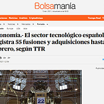 El sector tecnolgico espaol registra 55 fusiones y adquisiciones hasta febrero, segn TTR